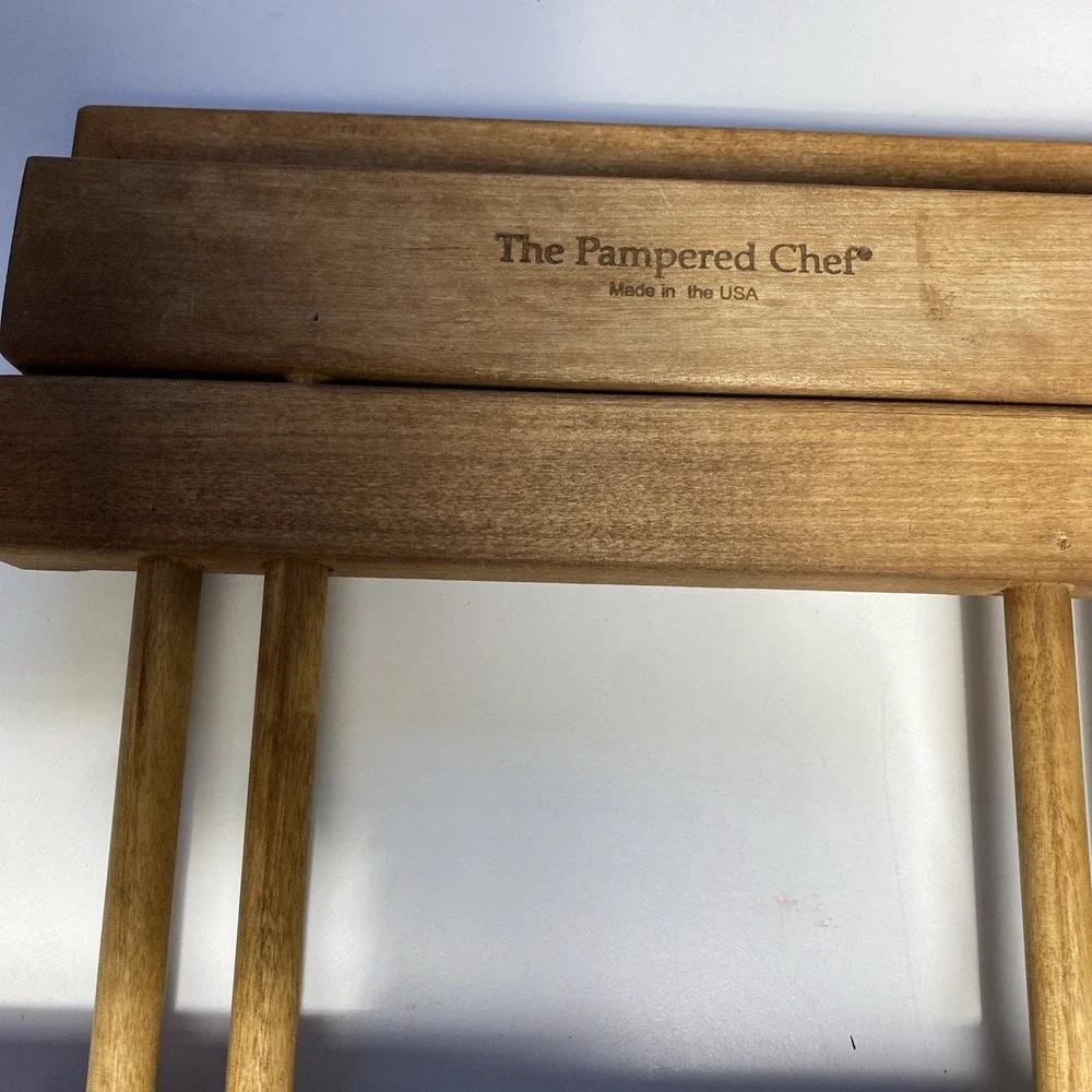 Pampered Chef‎ Adjustable Wood Trivet Vintage Casserole Cooling Stoneware Baking